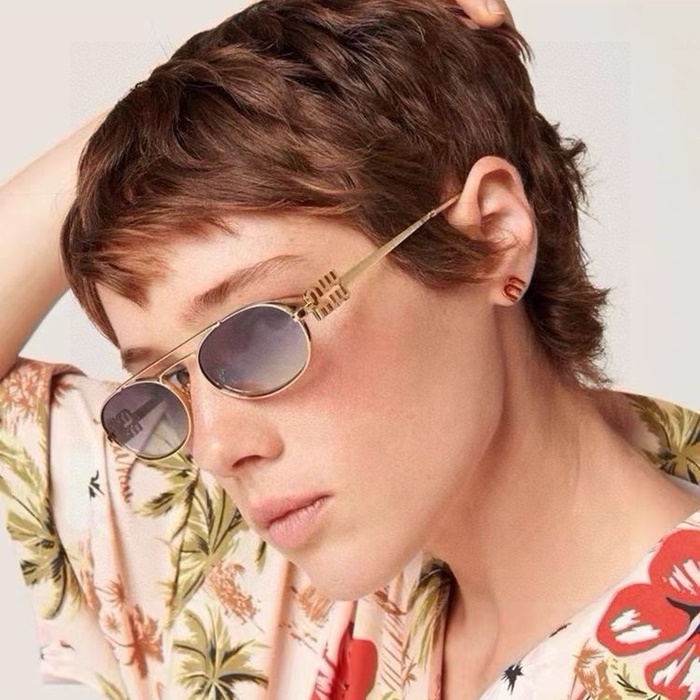 ミュウミュウレディースプレミアムメタルフレームサングラスc3860