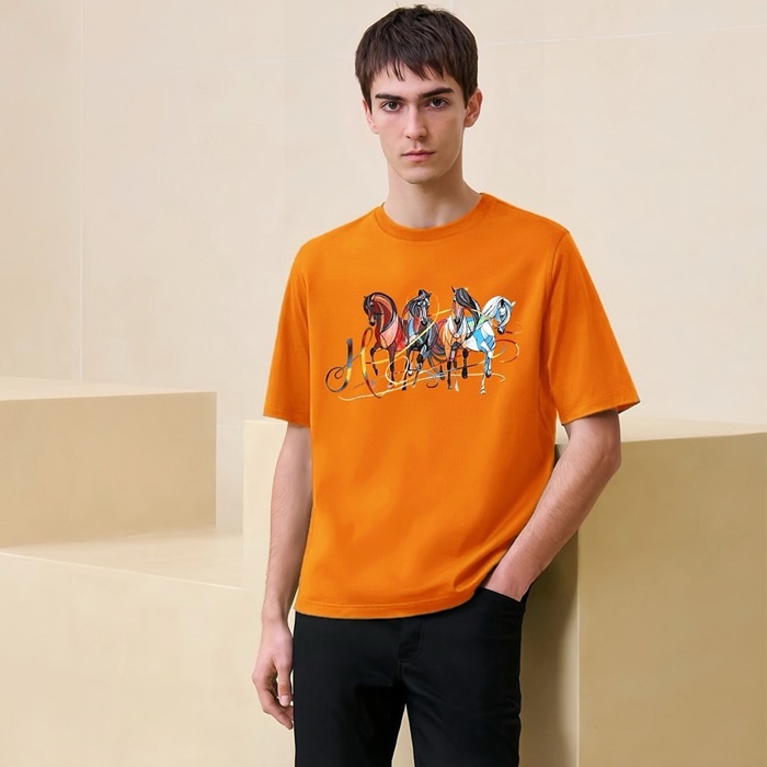 エルメスメンズラウンド半袖Tシャツc5201