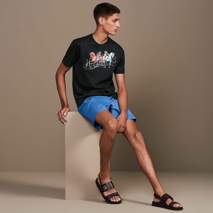 エルメスメンズラウンド半袖Tシャツc5202