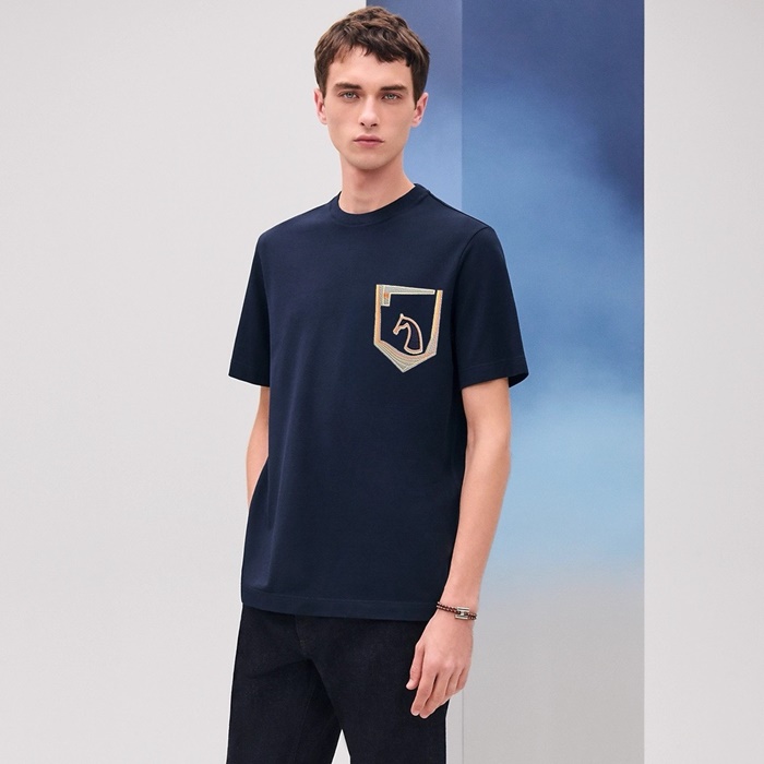 エルメスメンズラウンド半袖Tシャツc5209