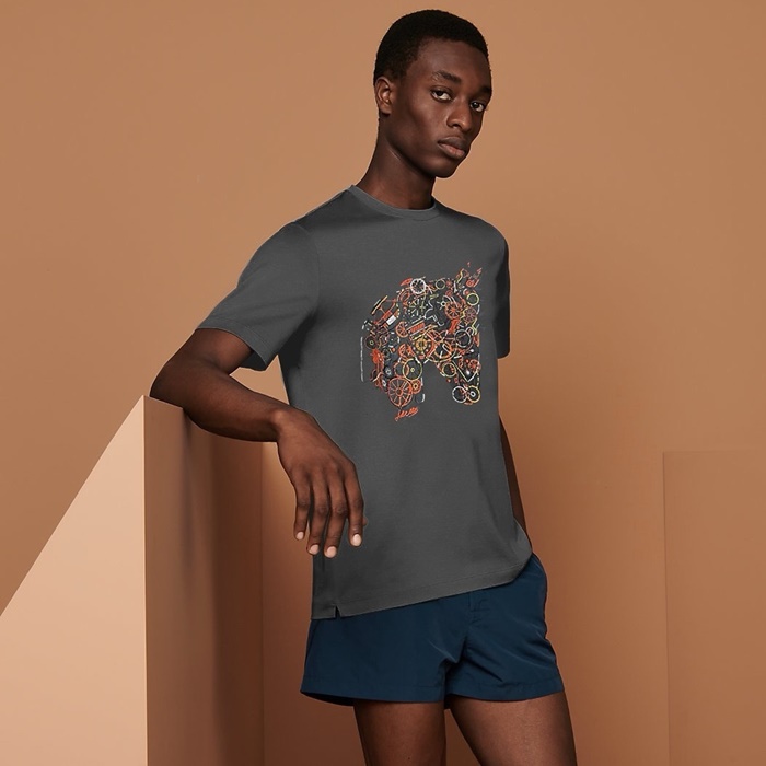 エルメスメンズラウンド半袖Tシャツc5213