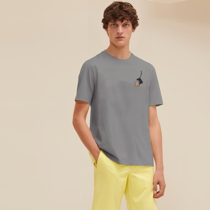 エルメスメンズラウンド半袖Tシャツc5216