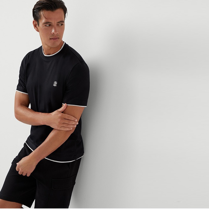 ブルネロクチネリメンズラウンドシャツc5223