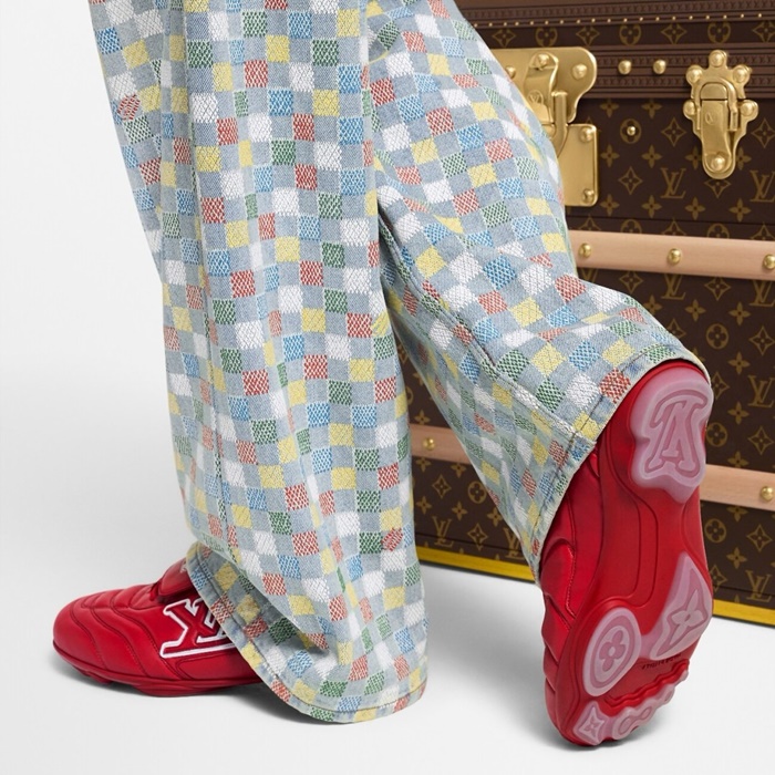 ルイヴィトンユニセックスフットプリントサッカースニーカーs4055