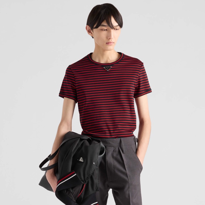 プラダメンズラウンド半袖Tシャツc5333