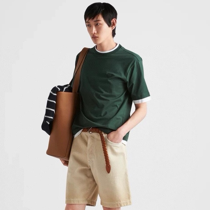 プラダメンズラウンド半袖Tシャツc5471