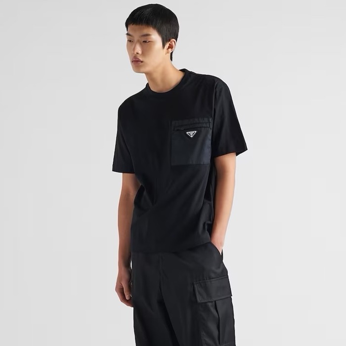 プラダメンズラウンド半袖Tシャツc5490