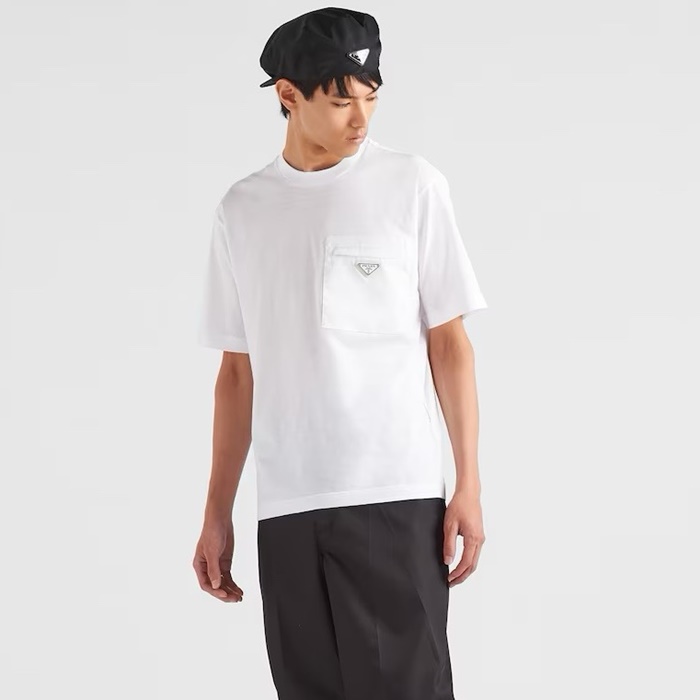 プラダメンズラウンド半袖Tシャツc5491