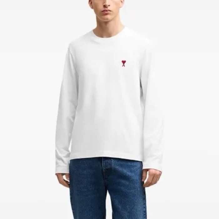 アミユニセックスクルーネック長袖Tシャツc5705