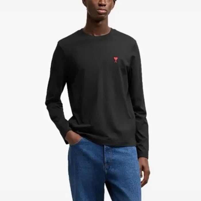 アミユニセックスクルーネック長袖Tシャツc5706