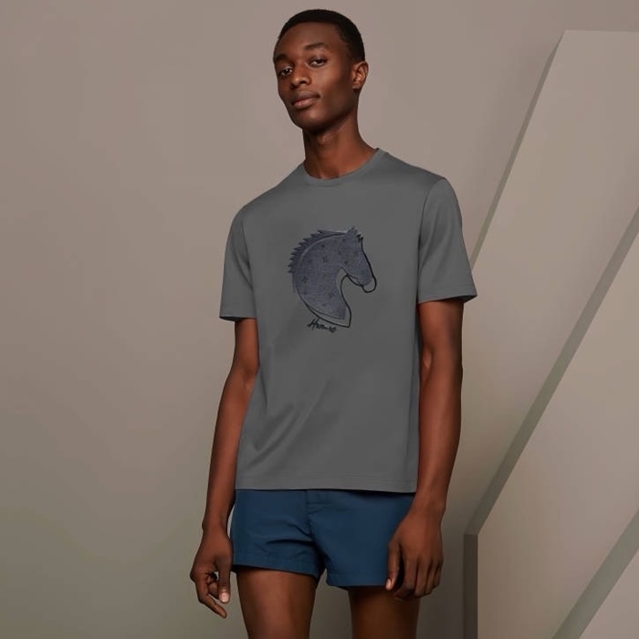 エルメスメンズラウンド半袖Tシャツc5771