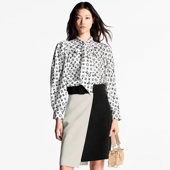 ルイヴィトンレディースリボンシャツc5835