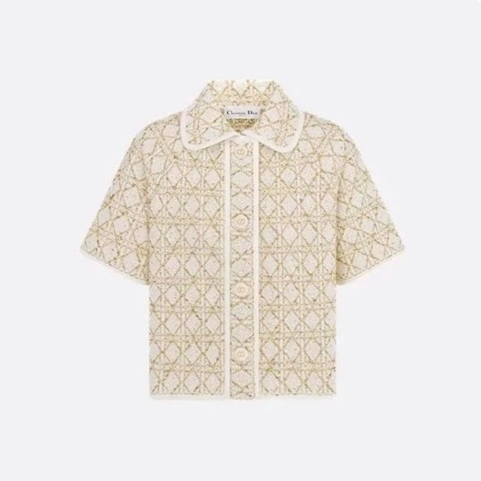 ディオールレディースツイード半袖Tシャツc5842