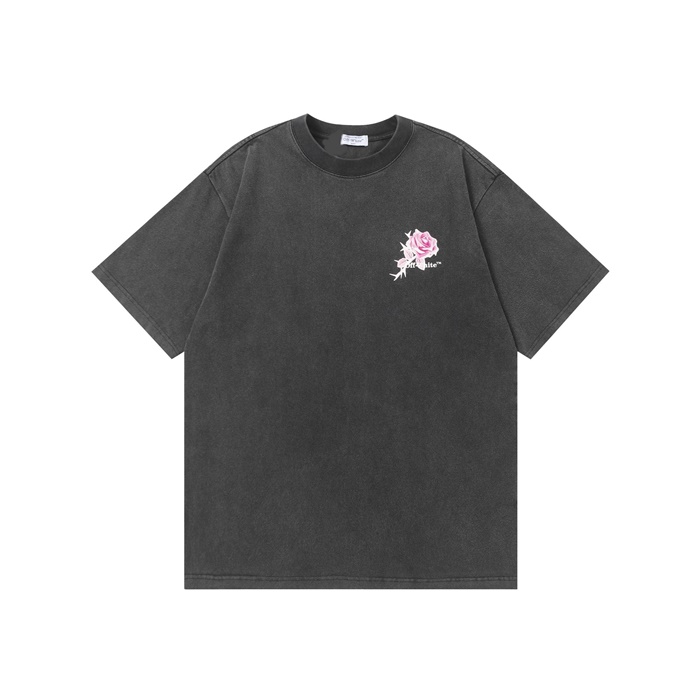 オフホワイトメンズラウンド半袖Tシャツc5979