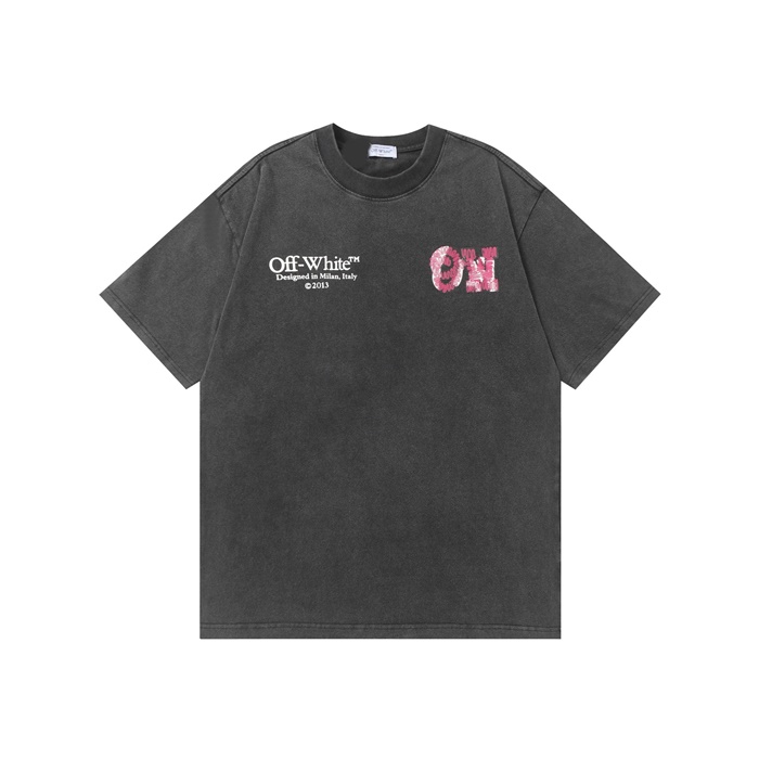 オフホワイトメンズラウンド半袖Tシャツc5981