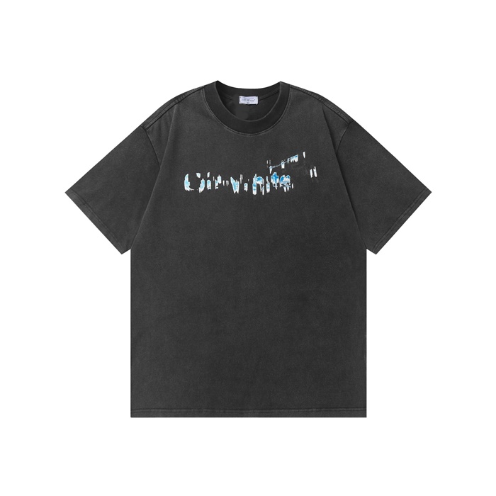 オフホワイトメンズラウンド半袖Tシャツc5982