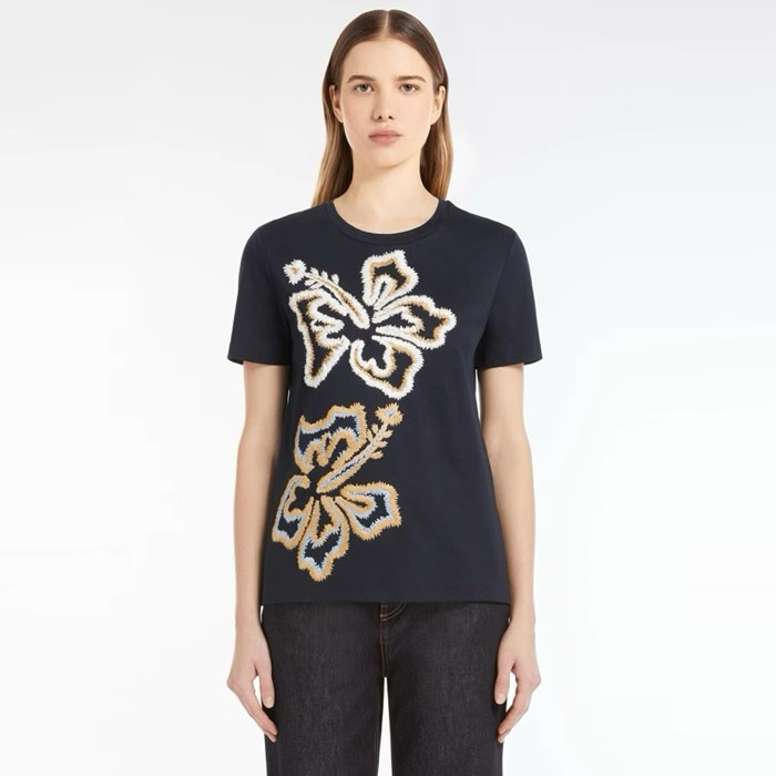 マックスマーラレディースクルーネック半袖Tシャツc6003