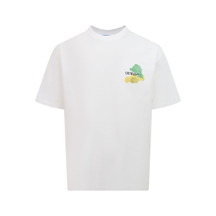 オフホワイトメンズラウンド半袖Tシャツc6150