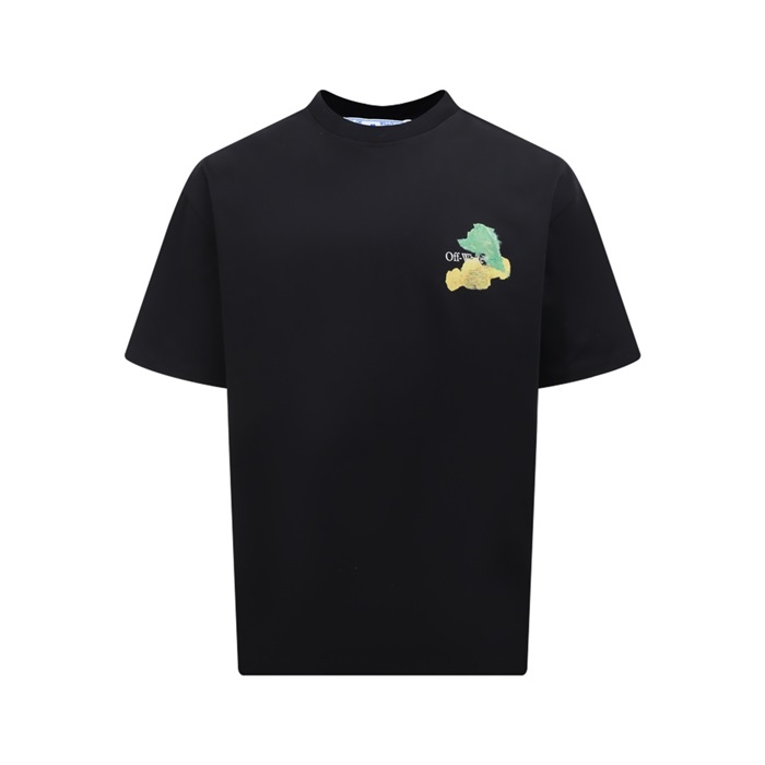 オフホワイトメンズラウンド半袖Tシャツc6151