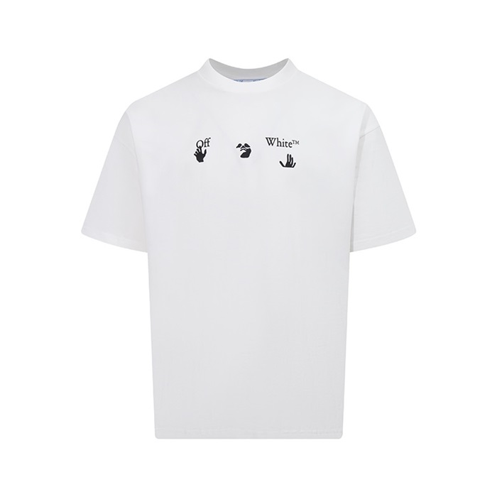 オフホワイトメンズラウンド半袖Tシャツc6152