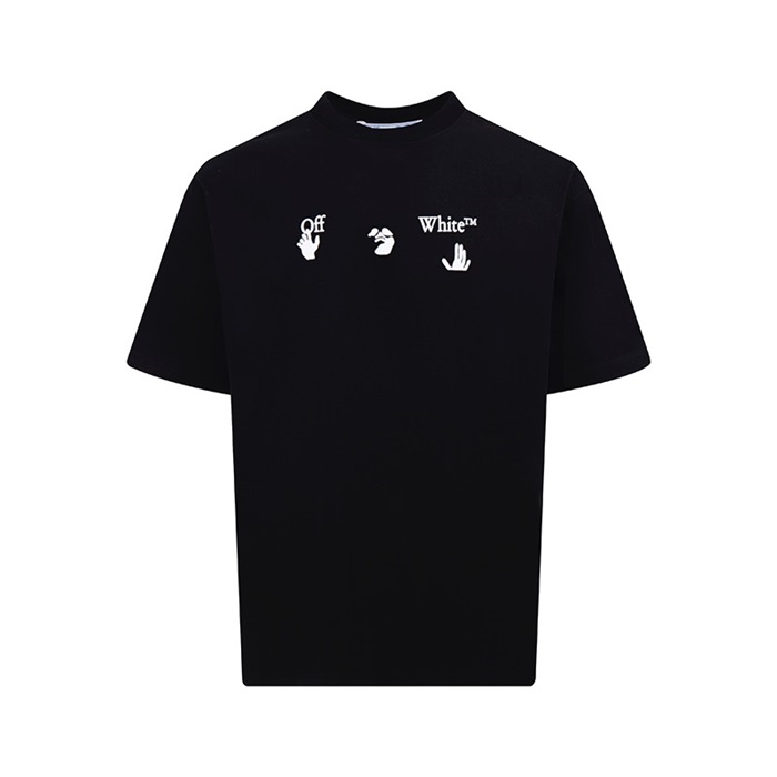 オフホワイトメンズラウンド半袖Tシャツc6153