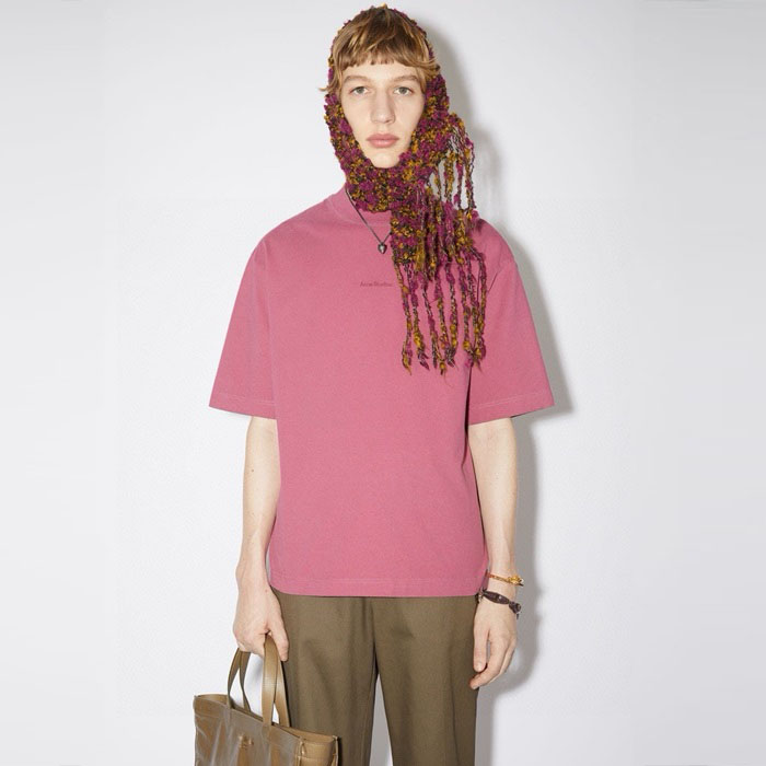 アクネストゥディオズレディースクルーネック半袖Tシャツc6166