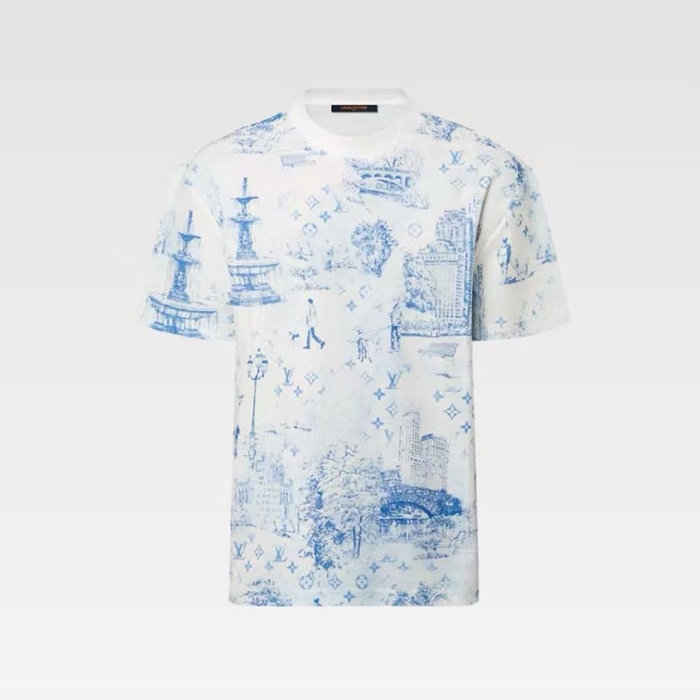 ルイヴィトンメンズラウンド半袖Tシャツc6191