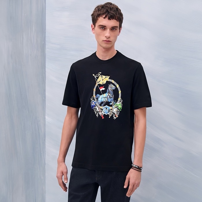 エルメスメンズラウンド半袖Tシャツc6428