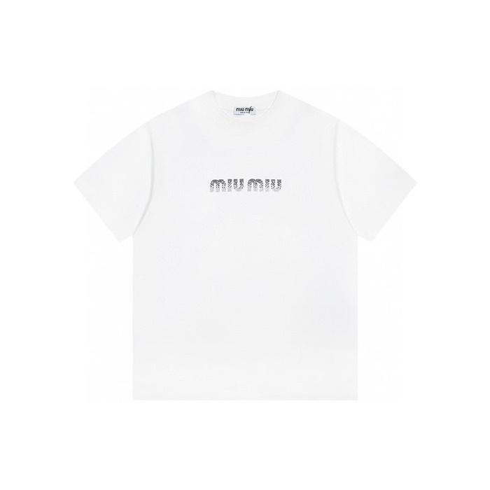 ミュウミュウユニセックスラウンド半袖Tシャツc6499