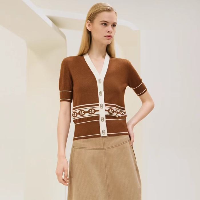 エルメスレディースネック半袖Tシャツc6531