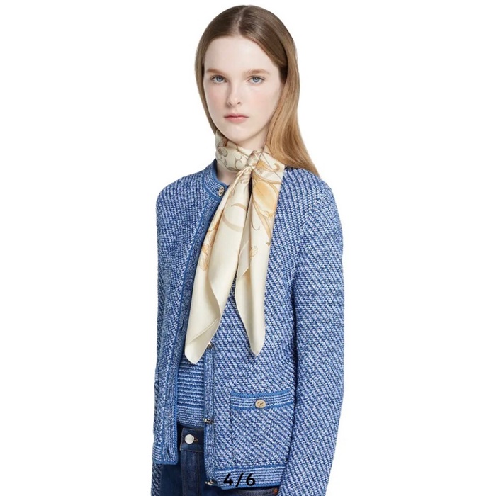 グッチレディースシルクスクエアショールc5441