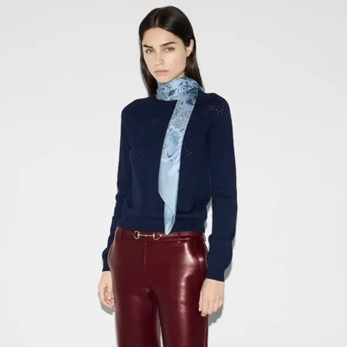 グッチレディースシルクスクエアショールc5444