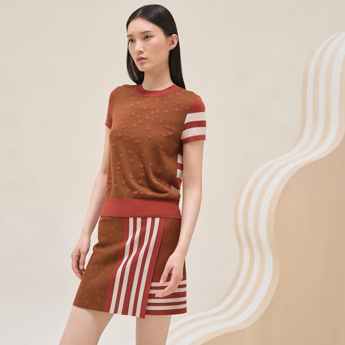 エルメスレディースクルーネック半袖Tシャツc6593