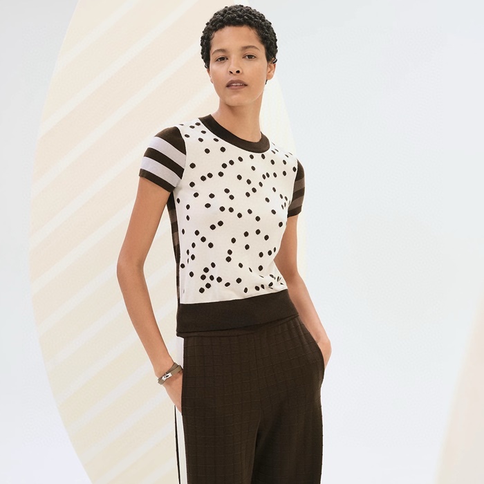 エルメスレディースクルーネック半袖Tシャツc6594