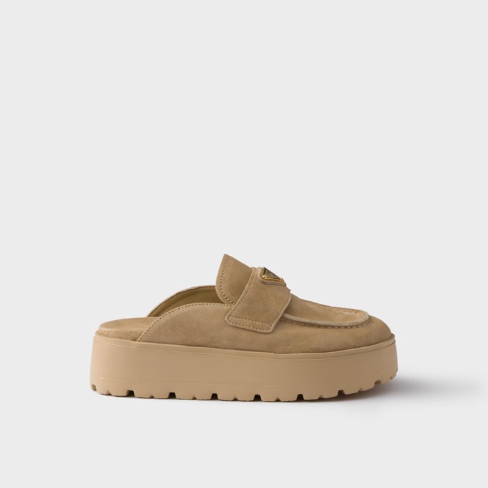 プラダレディースプラットフォームスリッポンミュールs5701