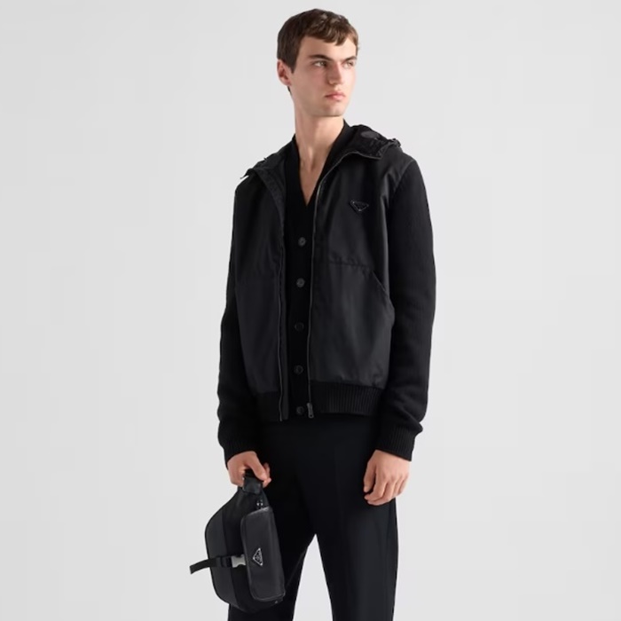 プラダメンズリナイロンサフィアーノレザーショルダーバッグ2H176b5640