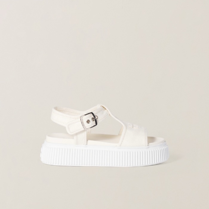 ミュウミュウレディースデニムプラットフォームサンダルs5946