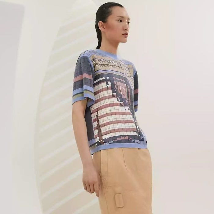 エルメスレディースラウンド半袖Tシャツc6902