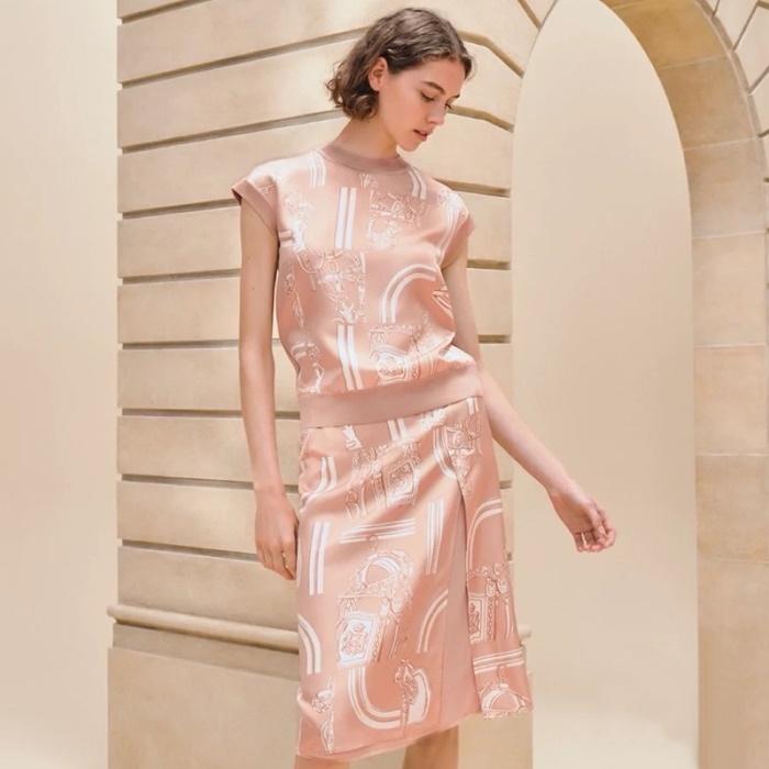 エルメスレディースクルーネック半袖Tシャツc6907