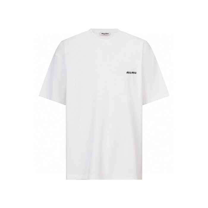 ミュウミュウユニセックスラウンド半袖Tシャツc7062