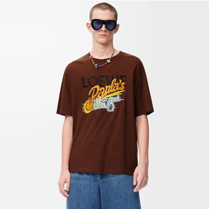 ロエベメンズラウンド半袖Tシャツc7078