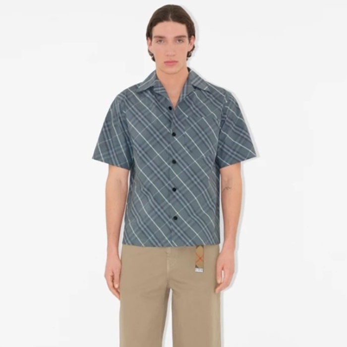 バーバリーメンズクラシック半袖シャツドレスシャツc7184