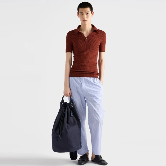 プラダメンズキャンバスドローストリングダッフルバッグ2Y011b5831