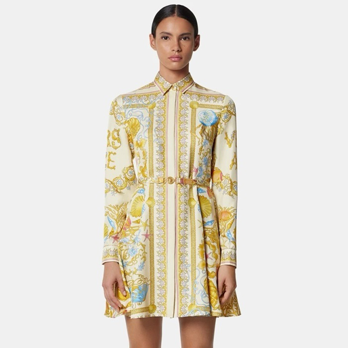 ヴェルサーチェレディースシルクワンピース-c7236