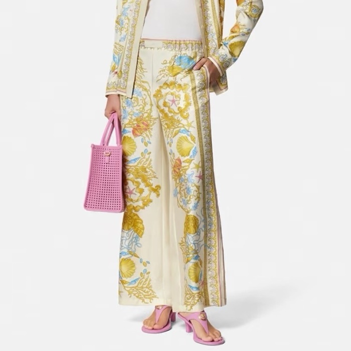 ヴェルサーチェレディースシルクパンツc7237