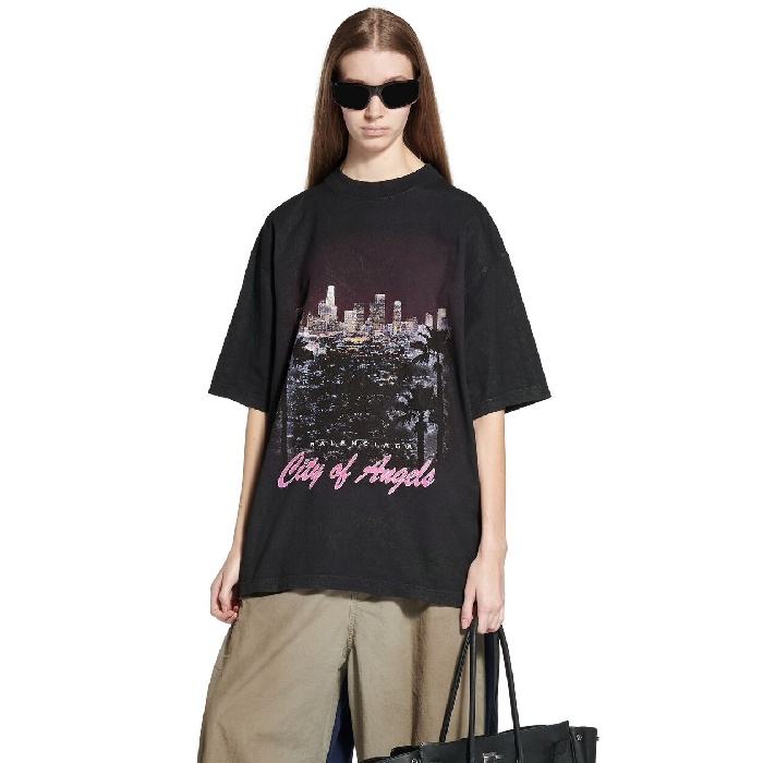 バレンシアガレディースラウンド半袖Tシャツc7286