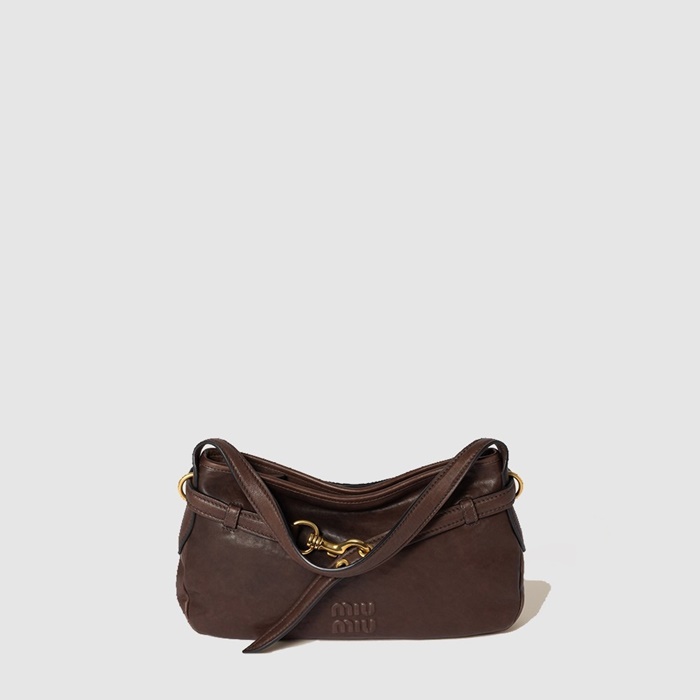 ミュウミュウレディースアヴァンテュールナパレザーバッグb5949