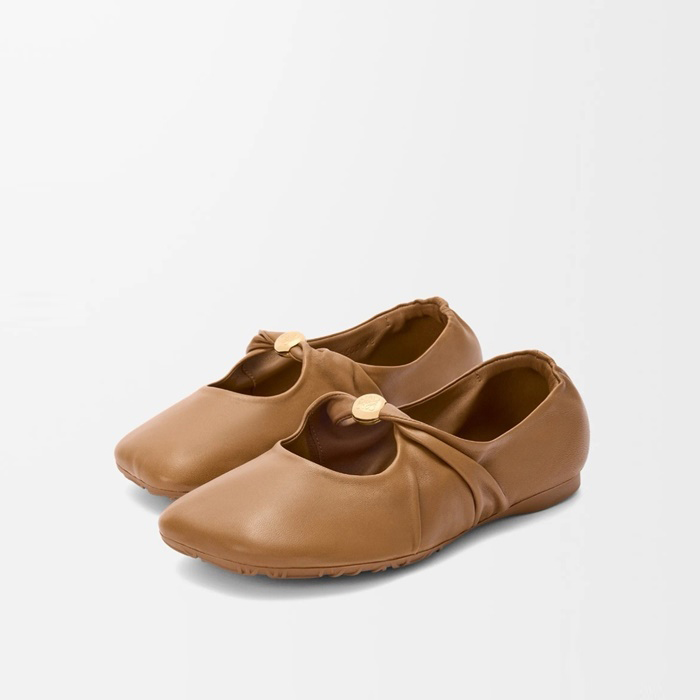 ロエベレディースブルソフトバレリーナシューズs6218