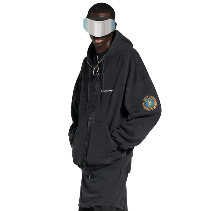 バレンシアガユニセックスジップアップフーディ-c7460