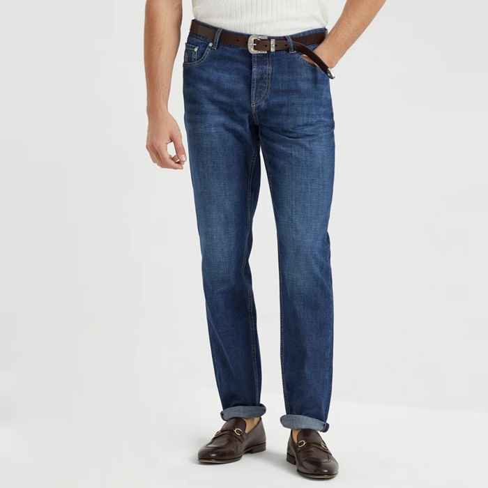 ブルネロクチネリメンズクラシックジーンズc7508